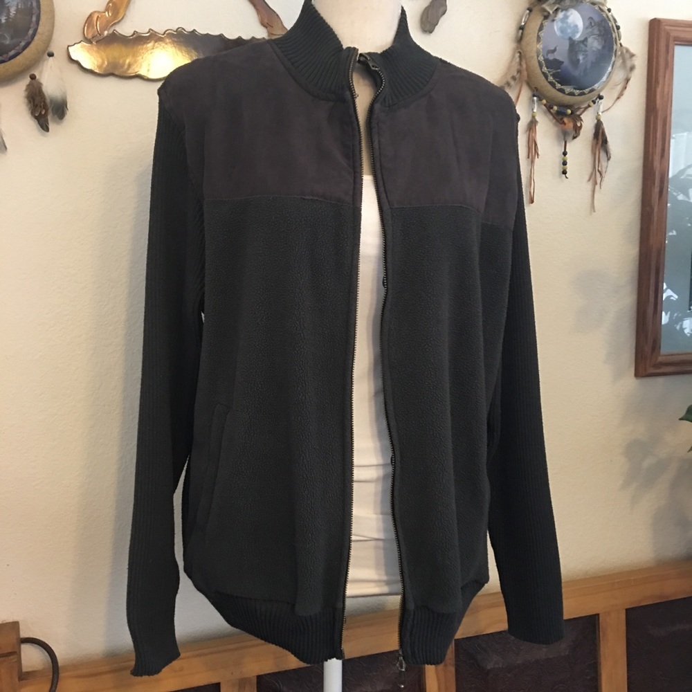 Classic Woman faux suede sweater jacket XL